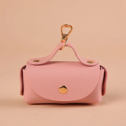 Portable Dog Poop Bag Organizer Stylish Pet Bag Holder Leather Pet Poop Bag Holder With Dispenser For Dog Bags Pet Supplies