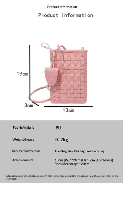Women's Bag PU designer luxury bags woman 2026 Shoulder bags Fashion niche woven minimalist crossbody bag Wallet