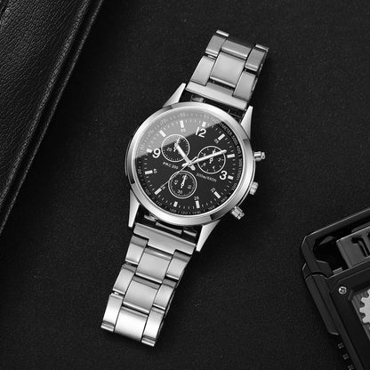 Fashion Men Business Quartz Watch Luxury Silvery Strap Wristwatch Reloj Hombre（Without Box）