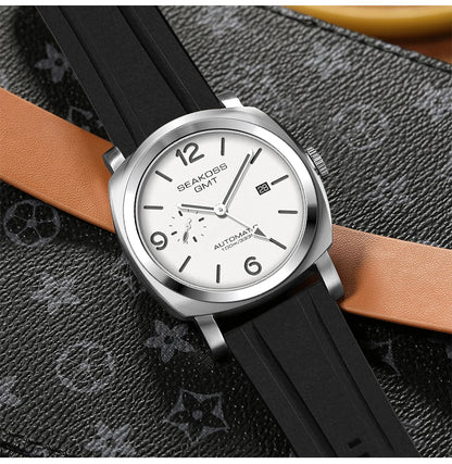 SEAKOSS GMT Diving Automatic Mechanical Watches Men 1963 ST2557 Seagull Movement 316L Super Luminous Calendar 10Bar Wristwatches