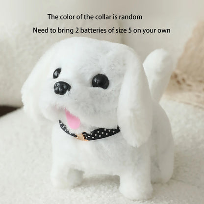 Simulated plush electronic dog, robotic dog, electronic pet that walks and barks, electric puppy toy, holiday gift