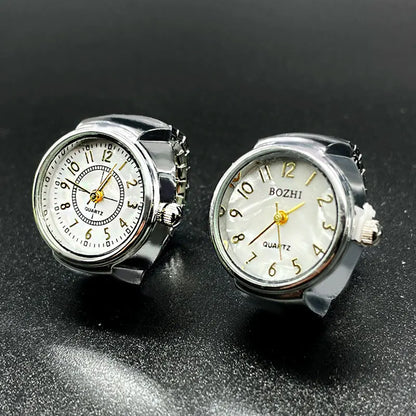 Finger Watches Selling Round Golden Silvery Quartz Men's And Women's Simple Ring Watches
