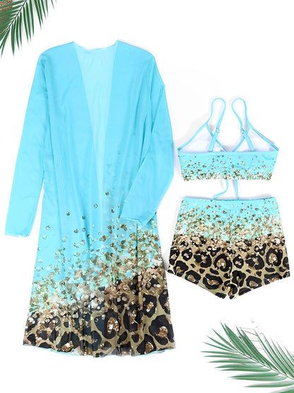 3 Pieces High Waist Bikini 2026 Printed Swimsuit Women & Kimono Swimwear Female Sexy Bather Bathing Swimming Swim Suit Beachwear