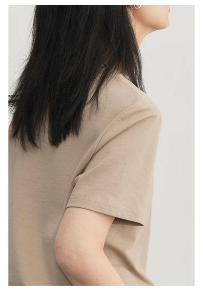 CHIC VEN Women's Tees Basic O Neck Short Sleeve Pullover T-shirt for Woman Solid Female Top Casual Ladies Tshirt Summer 2024