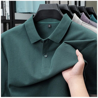 Men's 100% Cotton Polo Shirt - Summer Casual Breathable Tee,19 Colors,Ideal for Golf and Sports,Business Casual,Silk-Like Finish