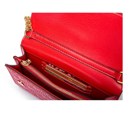 CHCH Women's Shoulder Bag New Magnetic Flip Chain Bag Brown Small Square Bag Wallet