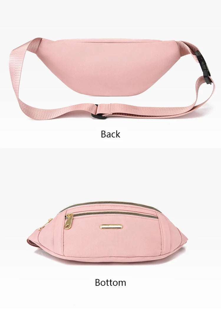 New Women Waist Bags for Women Oxford Leisure Color Chest Bag Shoulder Crossbody Waist Bags Handbags Female Messenger Belt Bags