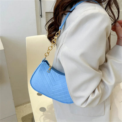 Women's Mini Felt Shoulder Bag - Ergonomic Underarm Saddlebag Purse Shoulder Pouch Simple Light Weigh Underarm Bag