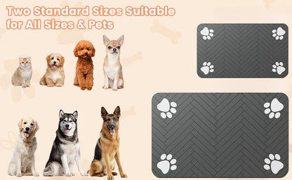 Pet Feeding Mat-Absorbent Pet Placemat for Food and Water Bowl with Waterproof Rubber Backing Quick Dry Water Mat for Dog Cat