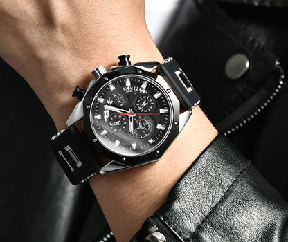 LIGE Fashion Men Watches Top Brand Luxury Silicone Sport Watch Men Quartz Date Clock Waterproof Wristwatch Chronograph Clock Man