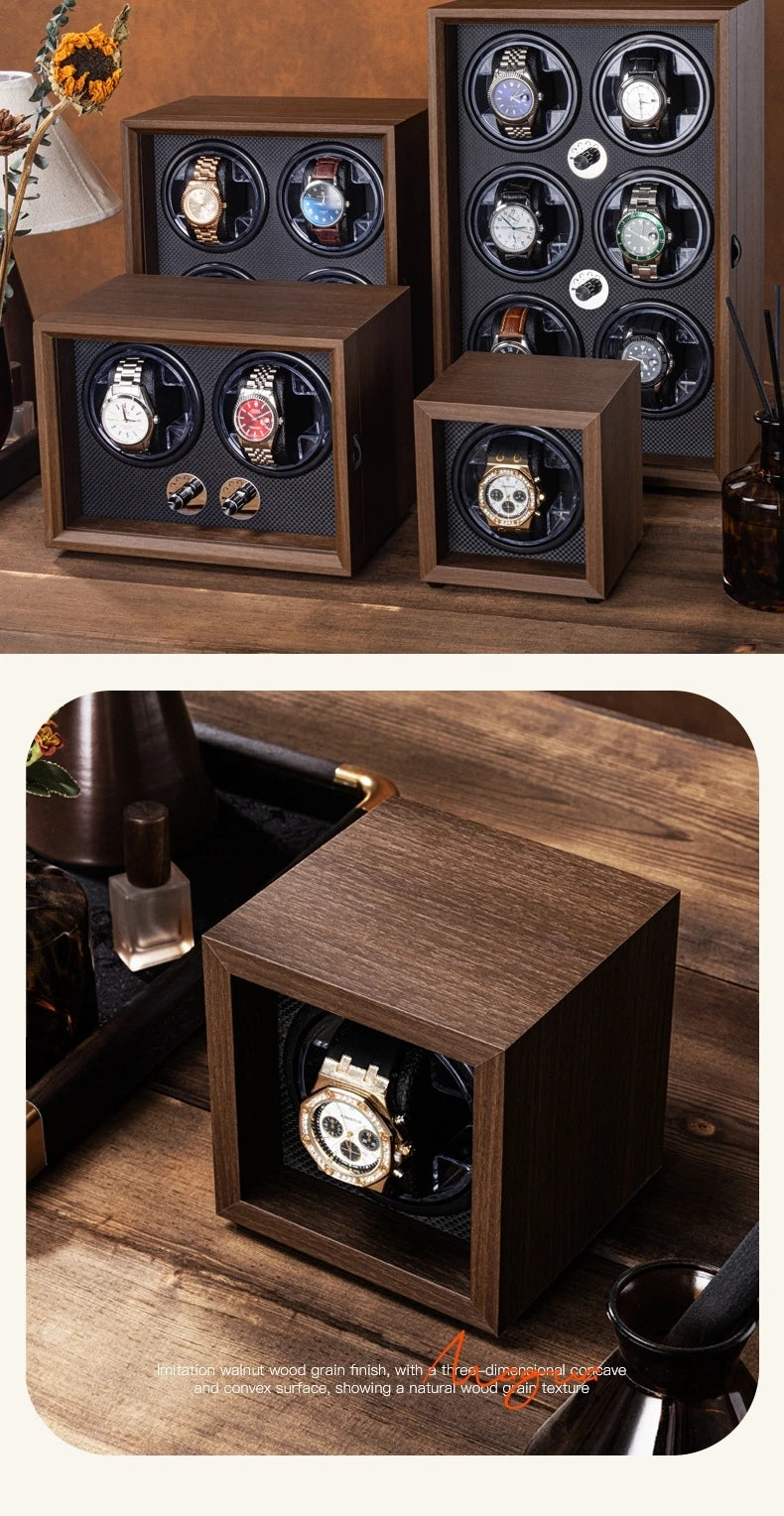 Luxury 1 Slot Automatic Watch Winder Walnut Wood Silent Motor Watch Storage Box Gift for Men Watch Winder for Automatic Watches