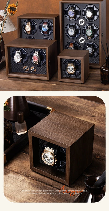 Luxury 1 Slot Automatic Watch Winder Walnut Wood Silent Motor Watch Storage Box Gift for Men Watch Winder for Automatic Watches