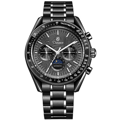Automatic Watch for Men Stainless Steel Luminous Waterproof Moon Phase Man Watches Luxury Men's Mechanical Wristwatch