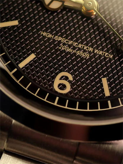 Hruodland 2025 36mm New Classic Automatic Men Dress Watches NH38 Mechanical Stainless Steel Bracelet Black Sport Wristwatch Male
