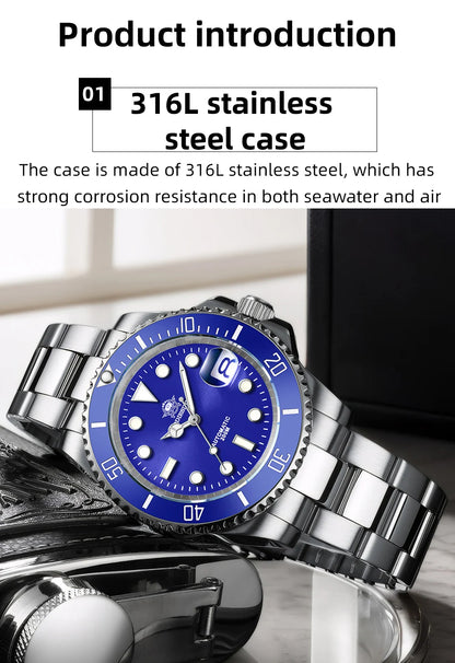 ADDIESDIVE AD2503 Luxury Men Automatic Watch 8215 Movement Sapphire Glass Diving Watches 200M Waterproof Mechanical reloj hombre