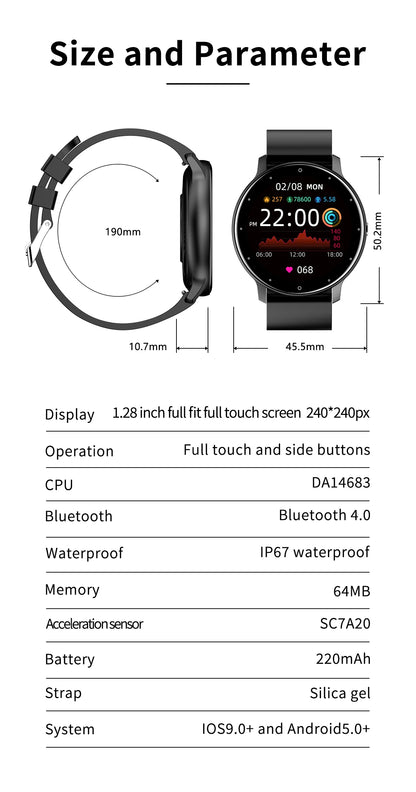 LIGE New Smart Watch Men Sports Fitness Watches Heart Rate Full Touch Screen Bluetooth Call 2026 New Ultra Light Smartwatch Men