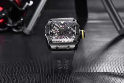 PAGANI DESIGN  Luxury Mens Quartz Watches Barrel Shape Waterproof Wrist Watch For Men VH65 Silicone Luminous Sapphire Mirror