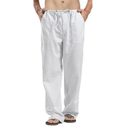 Fashion Mens Linen Wide Pants Korean Trousers Oversize Sports Streetwear Male Spring Yoga Pants Casual Men Clothing Sweatpants