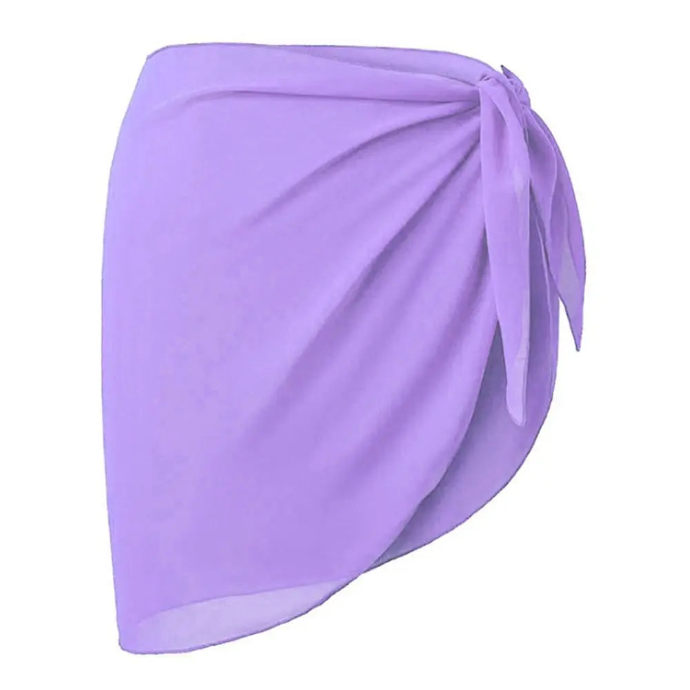 Women Short Sarongs Swimsuit Coverups Beach Bikini Wrap Sheer Short Skirt Chiffon Scarf Cover Ups for Swimwear
