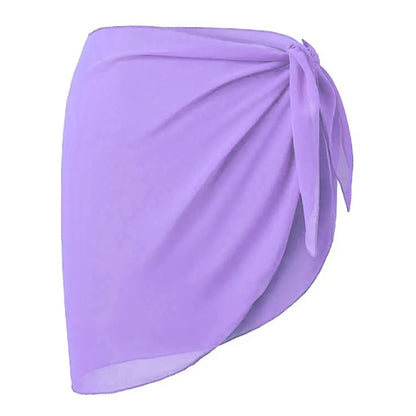 Women Short Sarongs Swimsuit Coverups Beach Bikini Wrap Sheer Short Skirt Chiffon Scarf Cover Ups for Swimwear