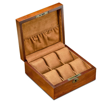Wooden Watch Box Luxury Mechanical Watch Boxes Men Portable with Lock Watches Case Waterproof Cases for Wrist Watch Organizer