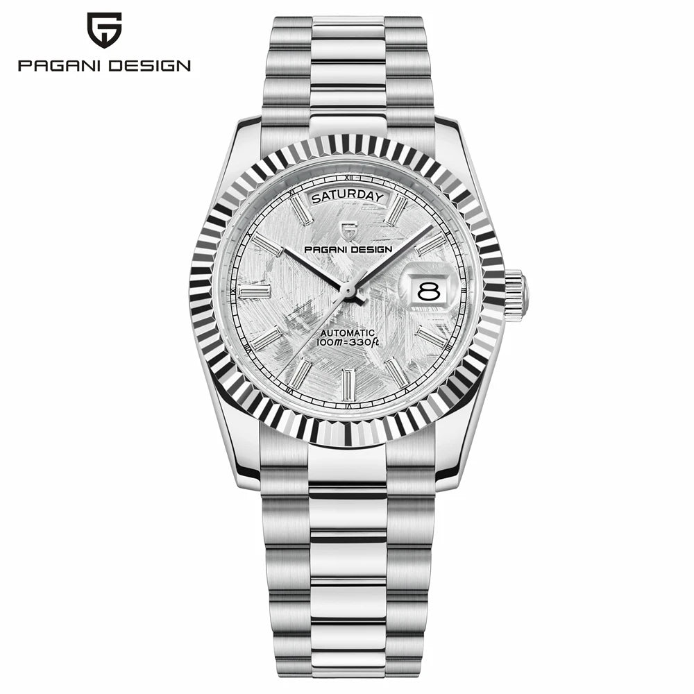 PAGANI DESIGN Watches Pure White Dial Mechanical Watch For Men 2025 New Luxury Sapphire Crystal Automatic Stainless Steel Clock