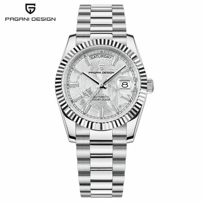 PAGANI DESIGN Watches Pure White Dial Mechanical Watch For Men 2025 New Luxury Sapphire Crystal Automatic Stainless Steel Clock