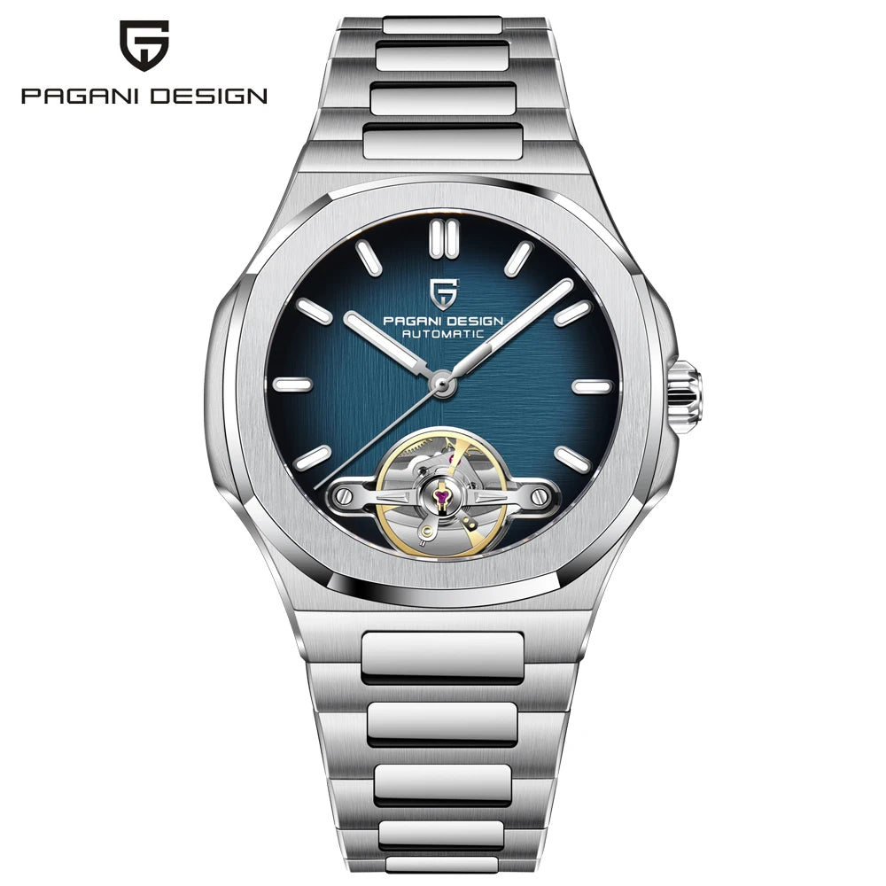PAGANI DESIGN Tourbillon Men's Watches Rose Gold Top Luxury Automatic Watch For Men Mechanical Wristwatches AR Sapphire Luminous