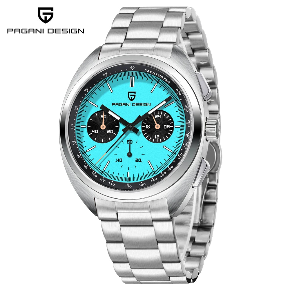 2026 New PAGANI DESIGN Mens Panda Watches Luxury Quartz Watch For Men Chronograph Wristwatches AR Sapphire Leather Luminous Gift