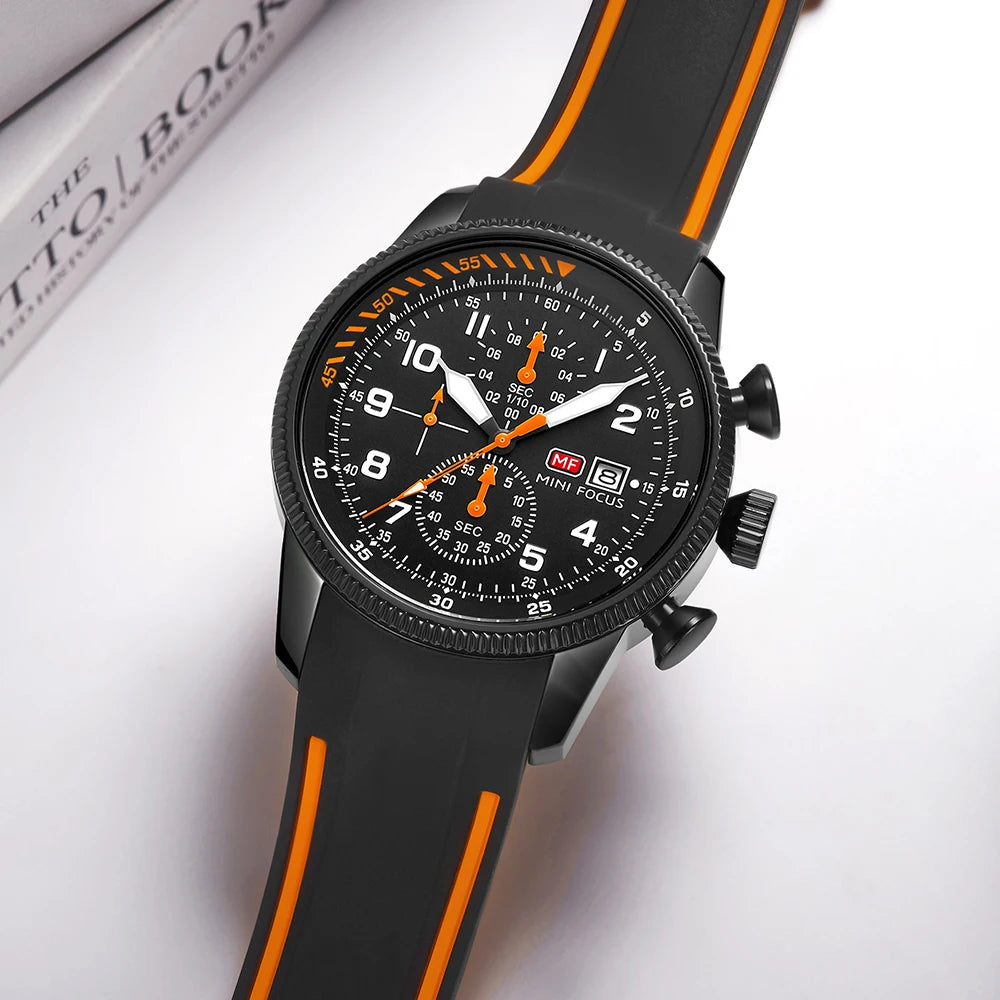 MINI FOCUS Electronic Quartz Mens Watches Auto Date Wristwatch Water Resistant Clock Gift for Men relogio masculino 0379G