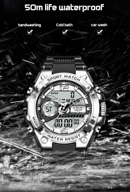 Men Military Watch Digital 50m Waterproof Wristwatch LED Quartz Clock Sport Watch Male Big Watches Men Relogio Masculino