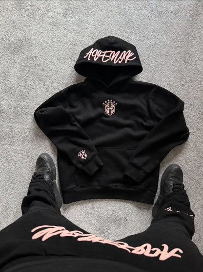 American High Street Harajuku Hoodie Casual Street Gothic Retro Punk Clothing Hip Hop Trend Oversized Sweatshirt Men