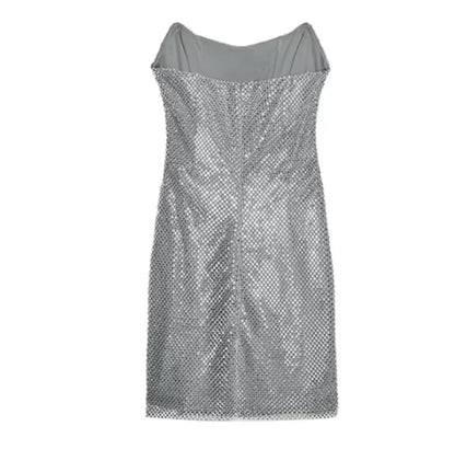 Sexy Diamond Halter Dress Women Shinny Sleeveless Backless V-neck Slim A-line Dresses Female 2026 Spring Summer Party Lady Robes