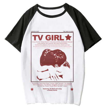 Tv Girl t-shirts women graphic Tee female comic funny streetwear clothing