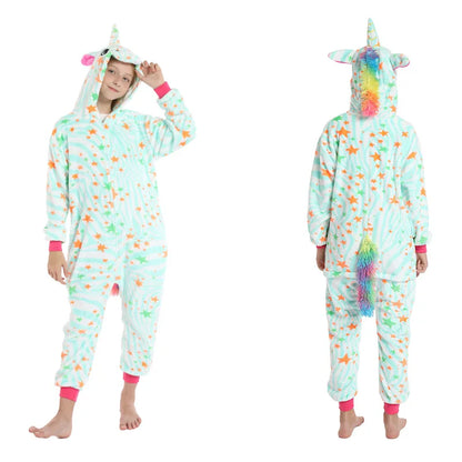 boys girls stitch kigurumi pajamas children winter flannel onesies kids panda tigger dinosaur pijama baby blanket sleepers