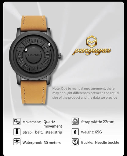 PENGAGAR Men's Watches Stainless steel Quartz Watch Creative Scrolling Pointer Magnetic Force Wrist Clock Relogio Masculino +box
