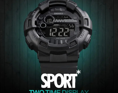 SKMEI 1243 Men Multifunction 5Bar Waterproof PU Strap LED Display Watches Chrono Digital Watch reloj hombre Outdoor Sport Watch