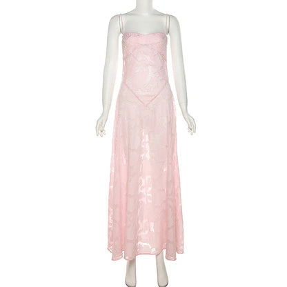 Ashgaily White Dress Women Halter Cotton Long Dress Lace Elegant Party Outfits Ladies Sexy Club Clothes