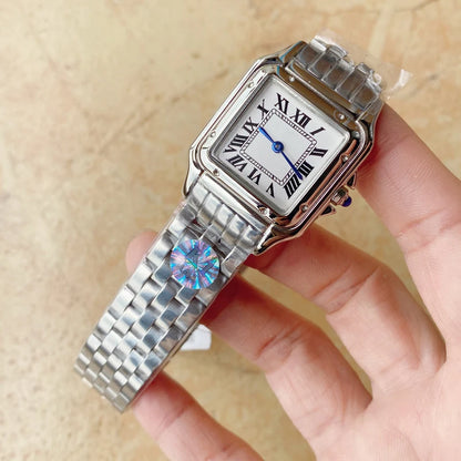 Brand Wrist Watches Women Girl Ladies 22mm 27mm Square Dial Good Quality Steel Band Quartz Luxury Japanese Movement Clock CT13