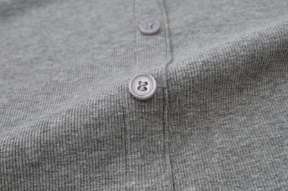 AS SS26 summer loose style button dress comfortable ribbing fabric dress o-neck lady clothes