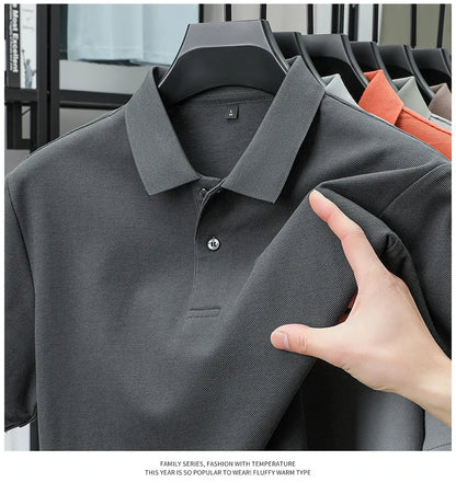 Men's 100% Cotton Polo Shirt - Summer Casual Breathable Tee,19 Colors,Ideal for Golf and Sports,Business Casual,Silk-Like Finish