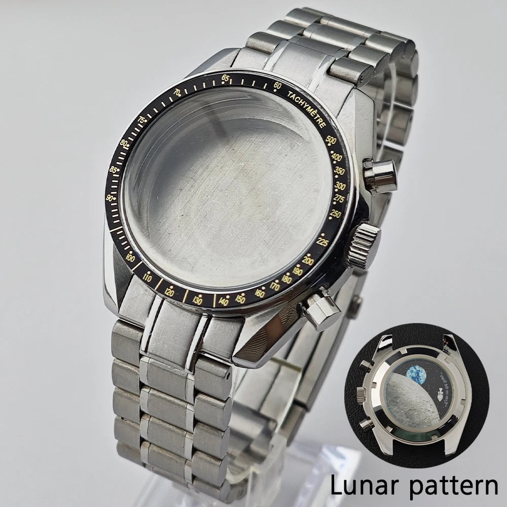 39.7mm Case Watches Metal Case Fits VK63 Movement Accessories Sapphire Glass Equipped With Bezel And Strap VK63 Dial