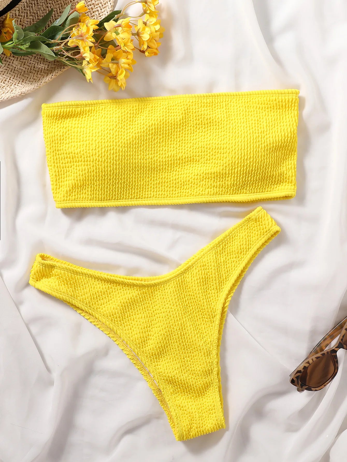 Fashion Bikini Textured Swimwear Women 2026 High Cut Swimsuit Women Bathing Suits Solid Brazilian Bikinis Set