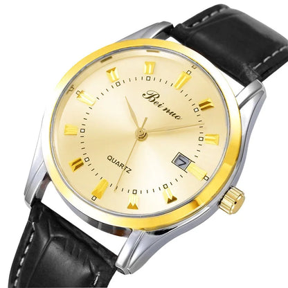 Fashion Gold Watch for Men Casual Men Business Watches Luxury Round Quartz Wristwatch Man Waterproof Watch Gifts for men