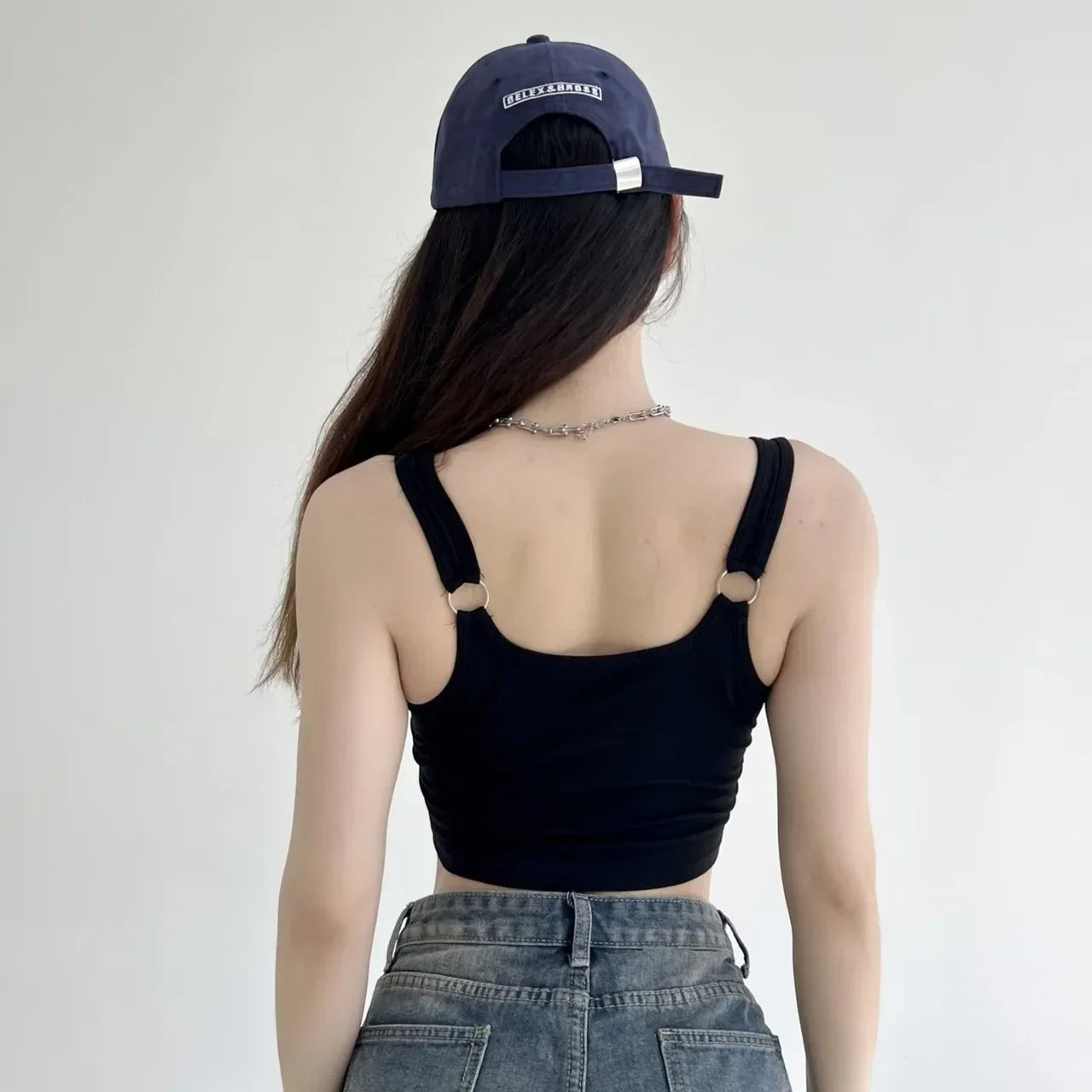 Fashion Embroid Letter Print Crop Tops Women Summer Sexy Streetwear Short Tops Suspenders Sports Tank Top Gym Solid Slim Vest