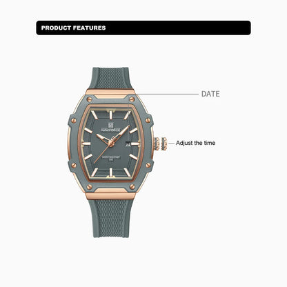 NAVIFORCE Elegant Ladies' Watch Fashion Luminous Pointer 3ATM Waterproof Calendar Display Silicone Strap Women's Quartz Watches