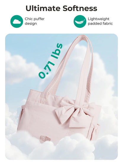 BAGSMART Versatile Travel Tote Bag Women Commuting Bag Multiple Pockets Messenger Handbag College School Shoulder Bag