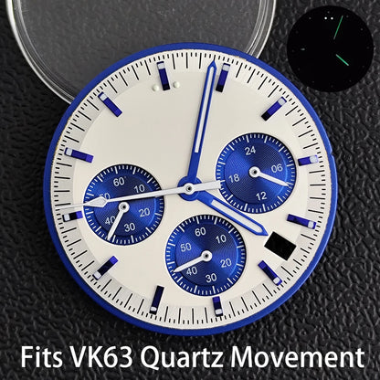 39.7mm Case Watches Metal Case Fits VK63 Movement Accessories Sapphire Glass Equipped With Bezel And Strap VK63 Dial