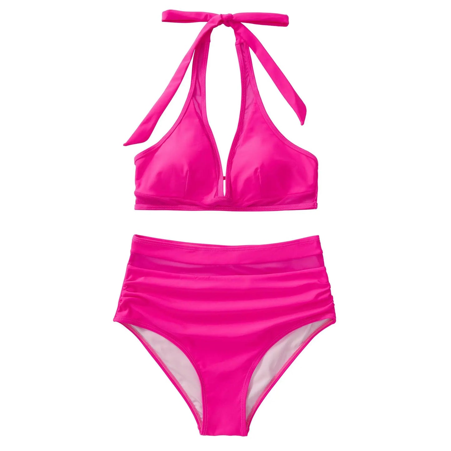 High Waist Bikini Set Sexy Push Up Swimsuit Women Black Beachwear Tummy Control Swimwear Adjustable Bathing Suit Bikinis 2024