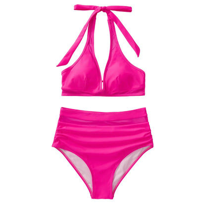High Waist Bikini Set Sexy Push Up Swimsuit Women Black Beachwear Tummy Control Swimwear Adjustable Bathing Suit Bikinis 2024